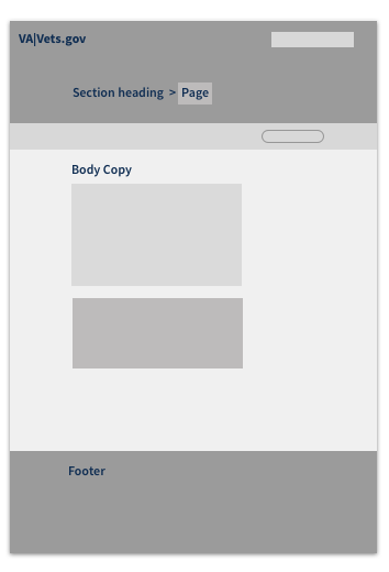 Information pages wireframe