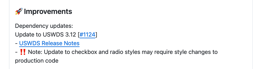 breaking change called out in release notes