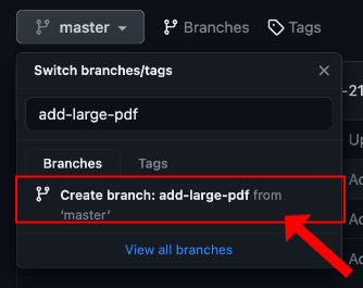 Create a new branch