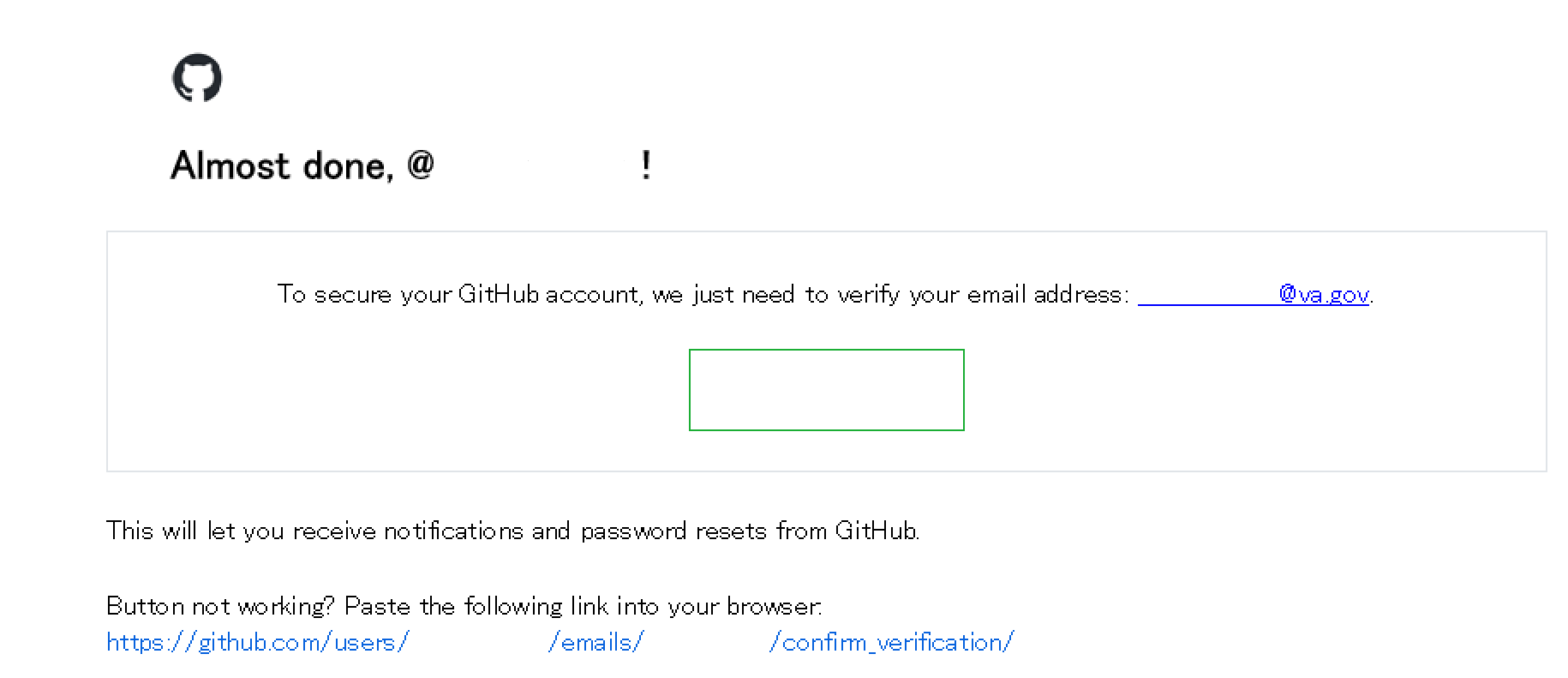 Verification email