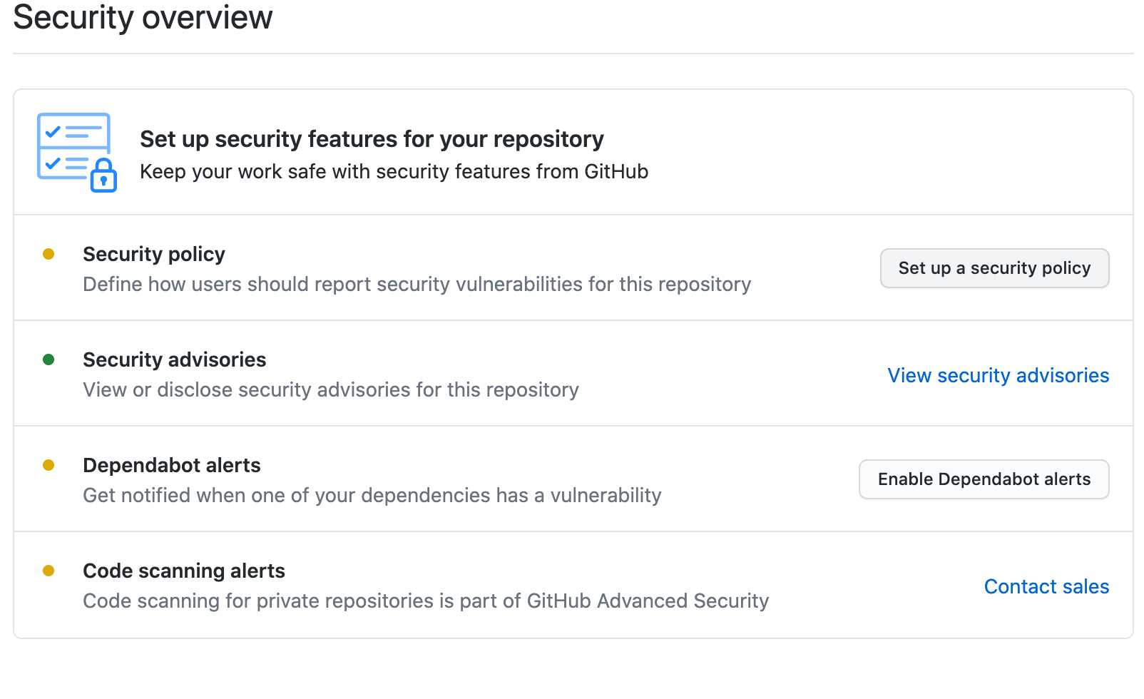 Security policy template