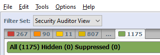 Security Auditor View filter set