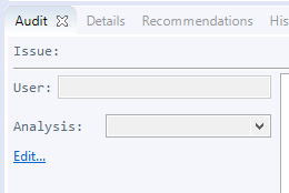 Analysis tag dropdown in Audit tab