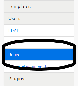 Select Roles from side menu bar