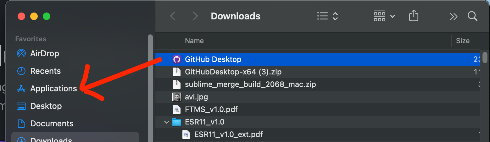 GitHub in Finder