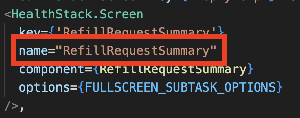 ScreenNameCodeSnippet