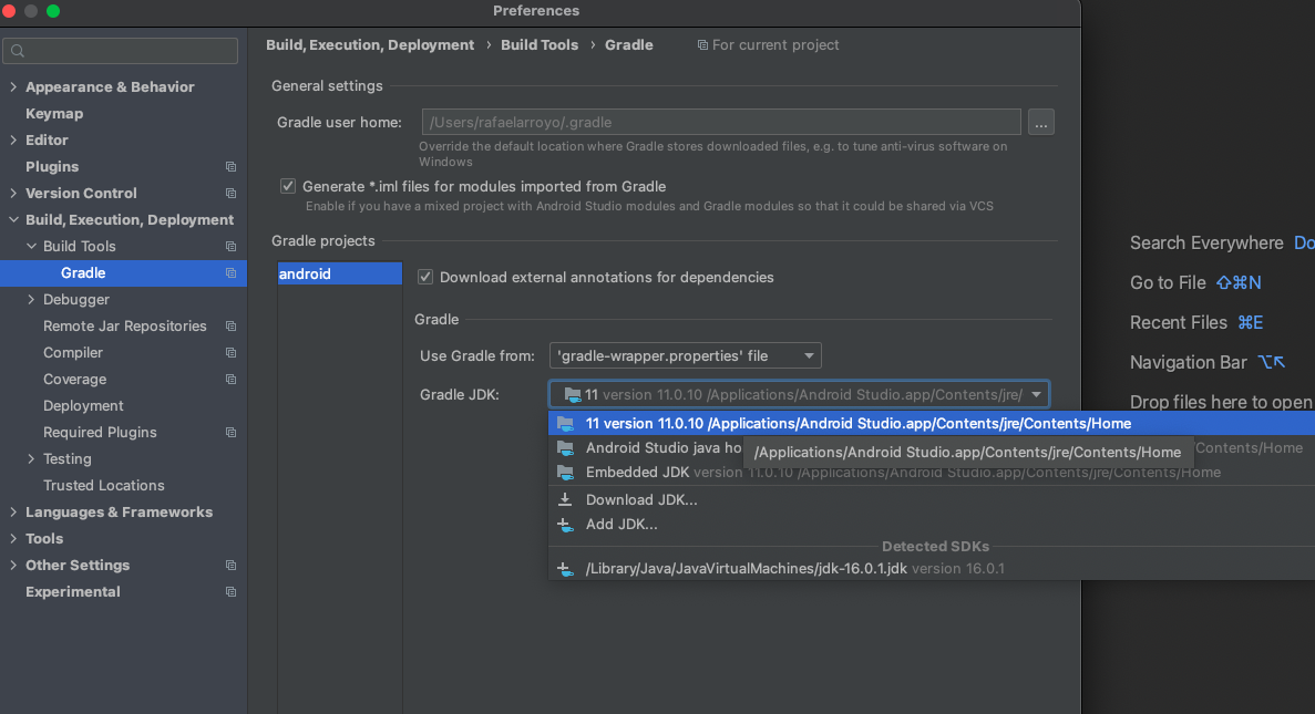 Gradle Java Path