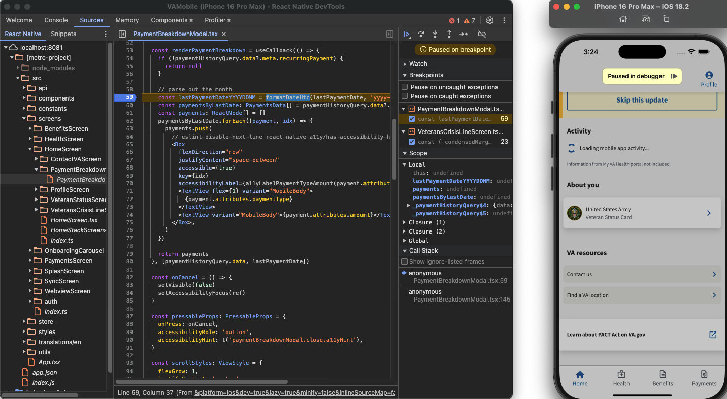 Dev Tools Breakpoints