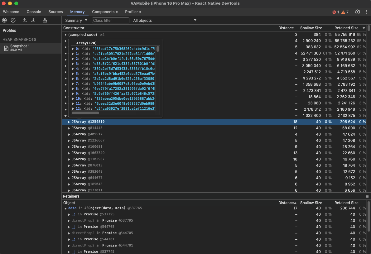 Dev Tools Memory