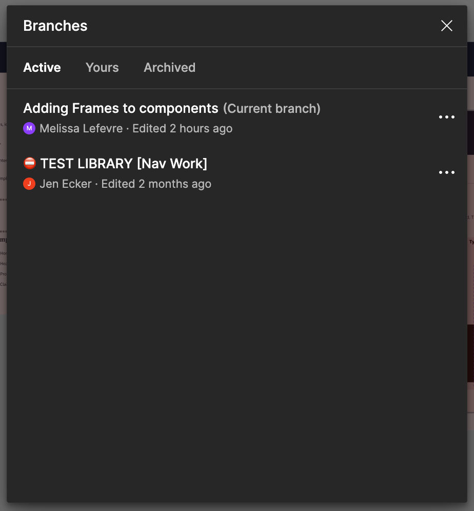 Screenshot of see all branches modal