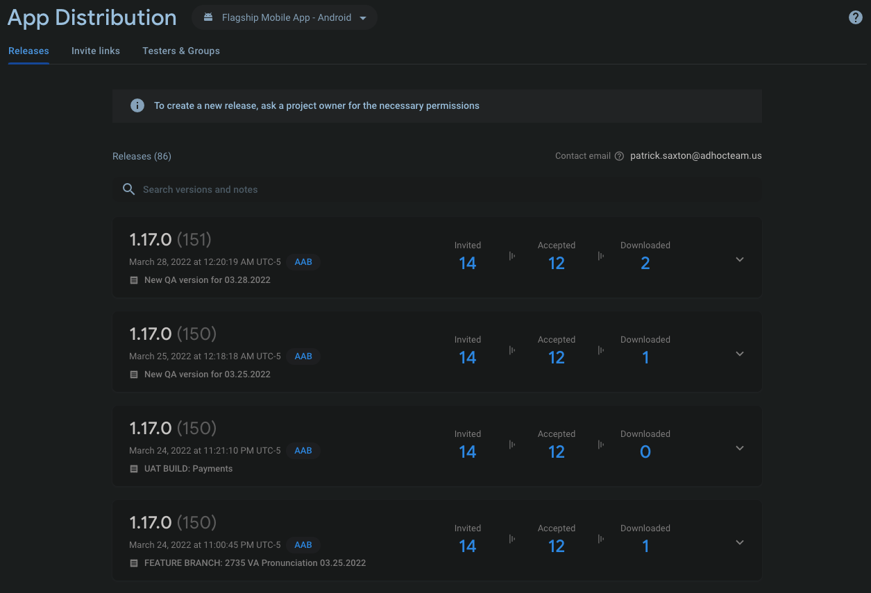 App Distribution Dashboard