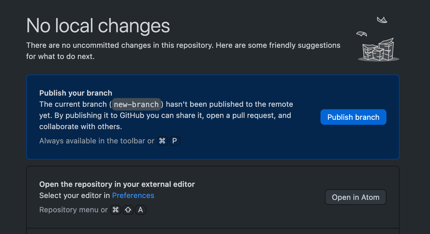 github - no local changes