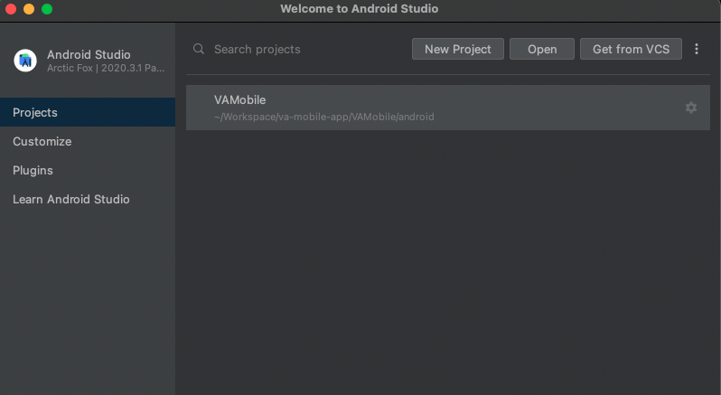 Open Android Studio