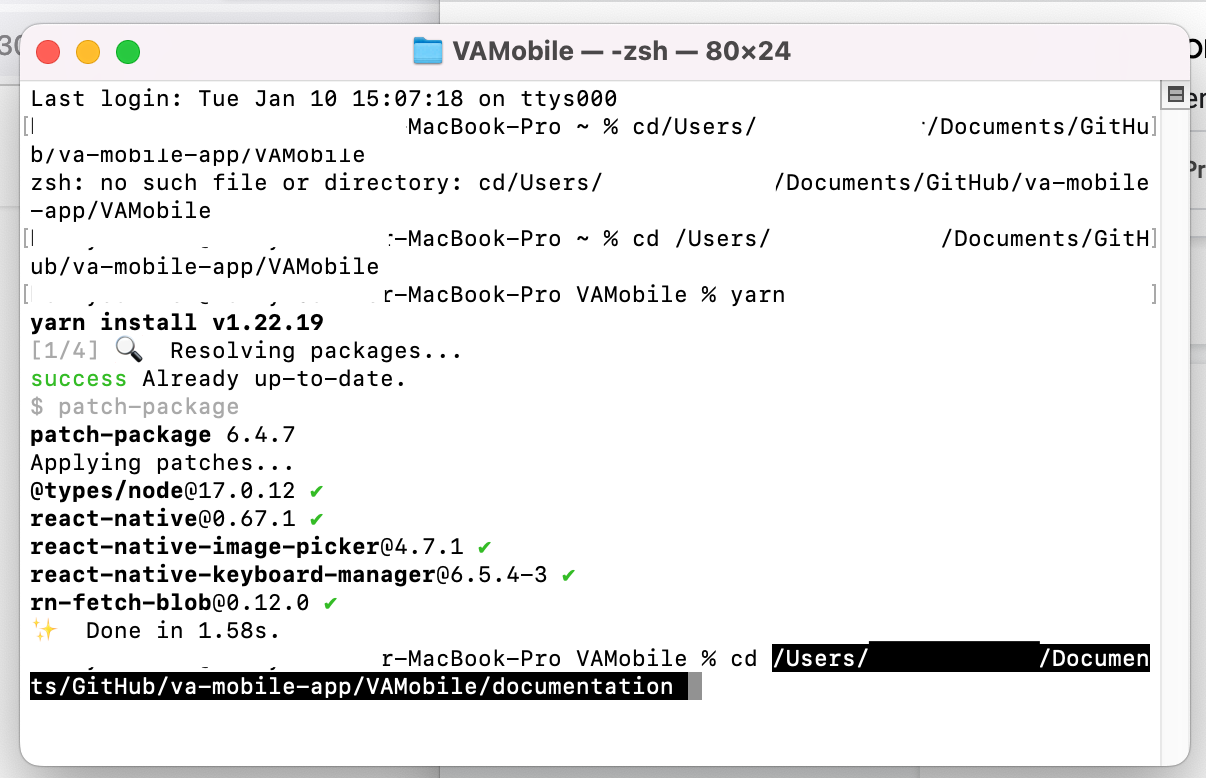 Docusaurus in terminal - directory