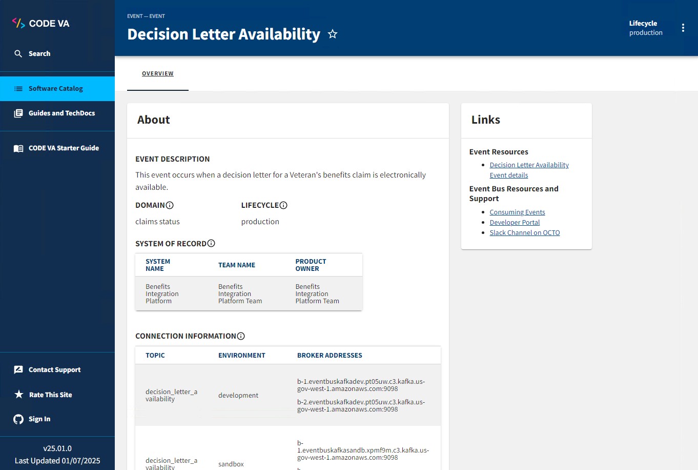 An event details page on the CODE VA website. The page gives an overview of one event, including the information listed above.